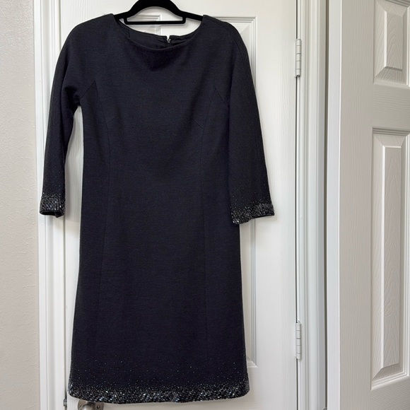Teri Jon by Vickie Freeman *Rare Find* Gray embellished beaded Dress. - Picture 1 of 5